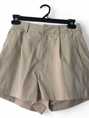 High-Rise Beige Women's Shorts